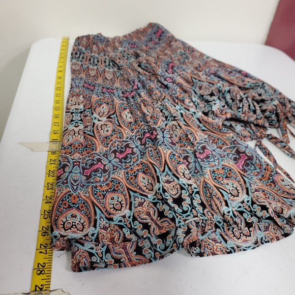 Rose & Olive Womens Adjustable Scoop Neck Artsy Crinkle Top‎ Size 1X Multicolor - Picture 9 of 11